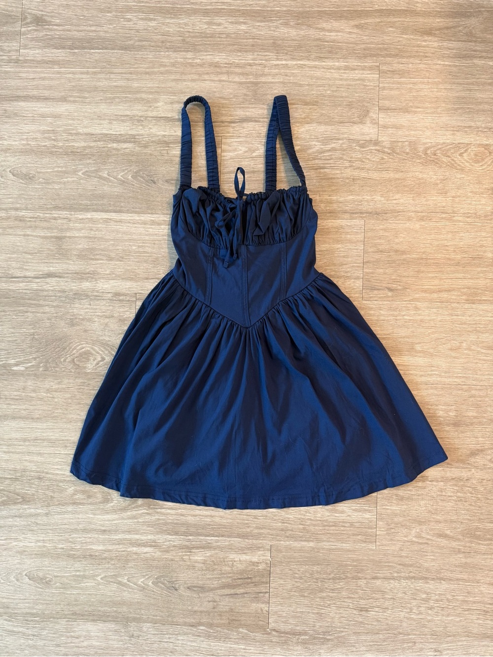 NWOT Iris Navy Blue Corset Fit & Flare Mini Dress – Size Small